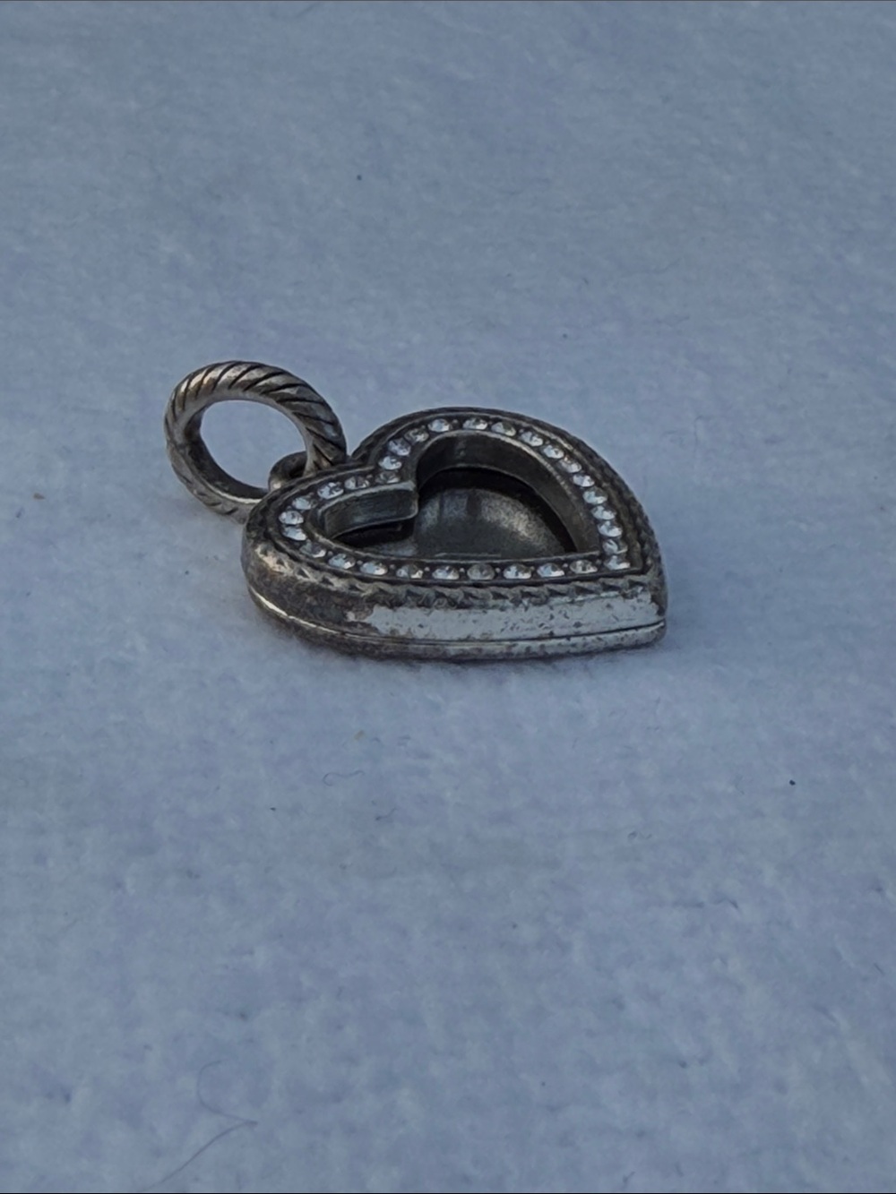 Brighton Halo Heart Charm Silver Crystal Heart Charm Believed Retired - Picture 2 of 8